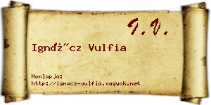 Ignácz Vulfia névjegykártya